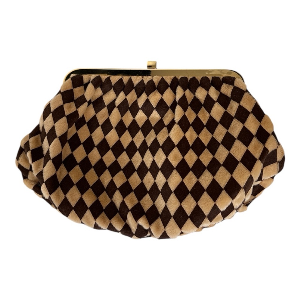Shiseido Brown and Tan Clutch